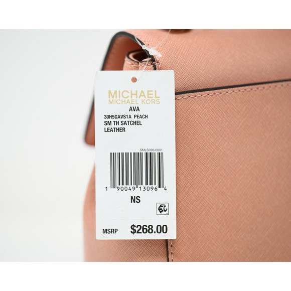 MICHAEL KORS AVA Small Top Handle Satchel Peach Saffiano Leather NWT $268 - Picture 8 of 12